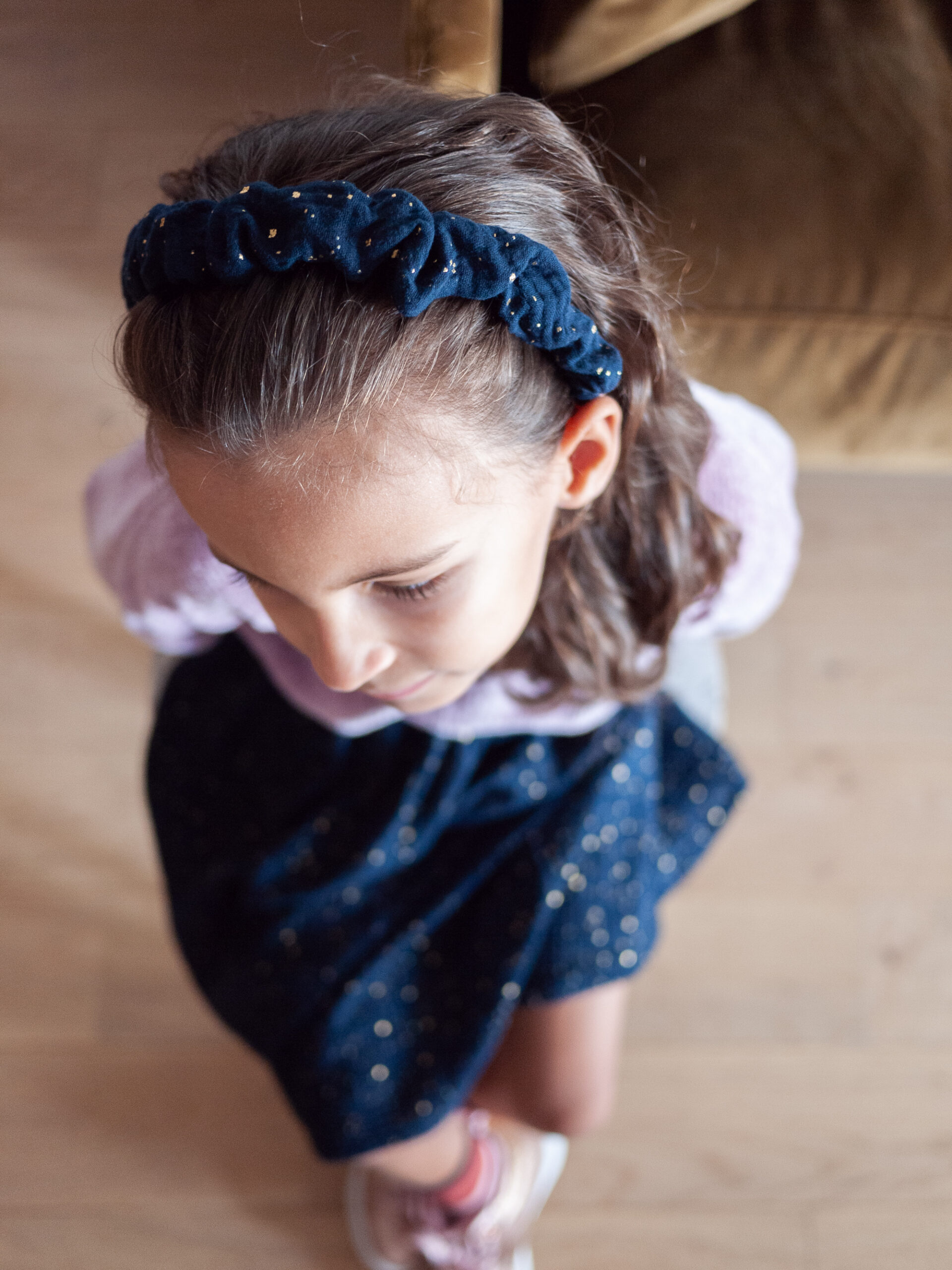 Serre-tête enfant bleu nuit - Barrette Coquette